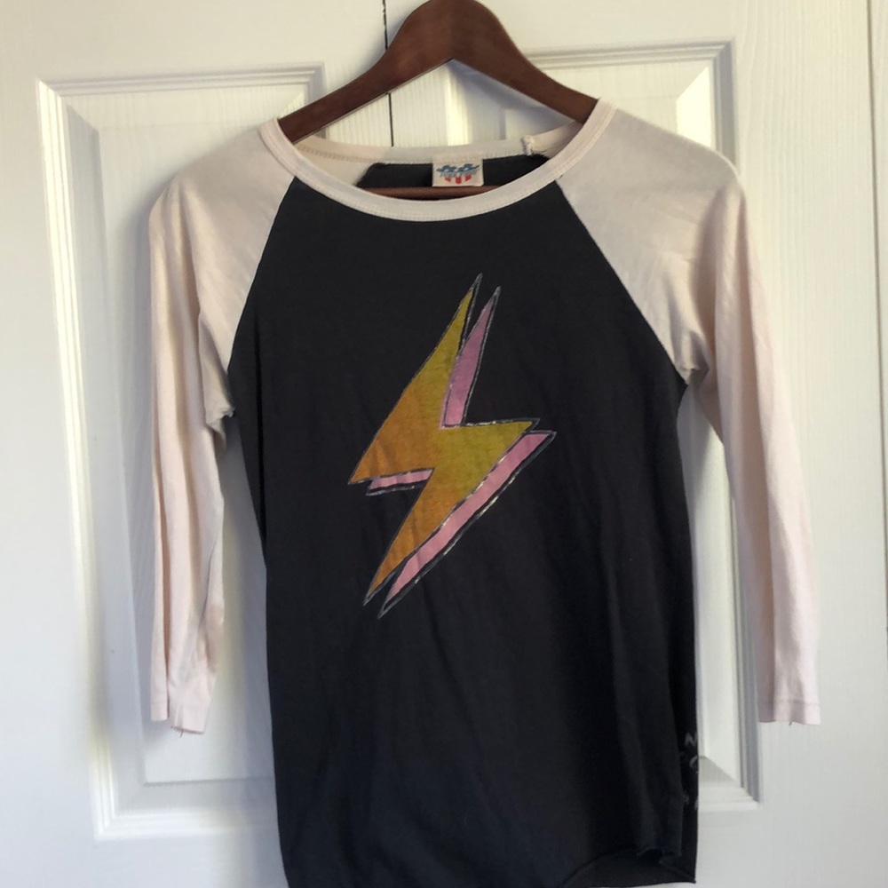 Cute grey lightening bolt baseball tee